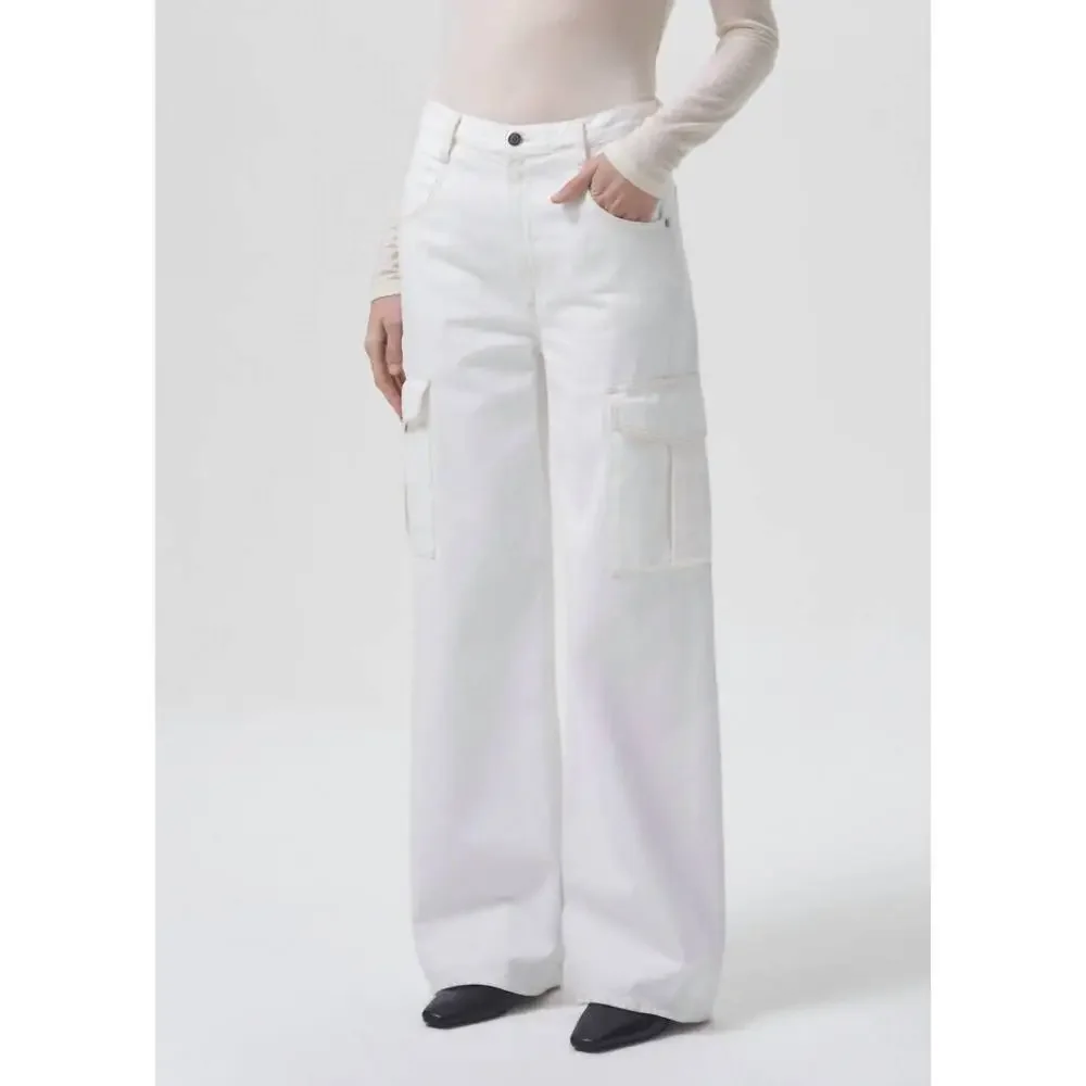 NWT Agolde Minka Cargo Jean 30 White, Relaxed Fit High Rise, 💯 organic cotton! - Picture 4 of 9